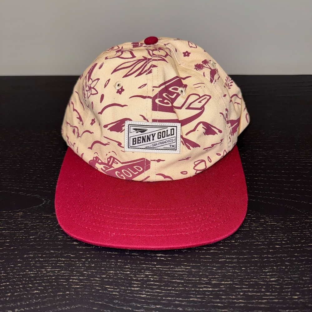 Benny Gold Men's Cream and Red Cap